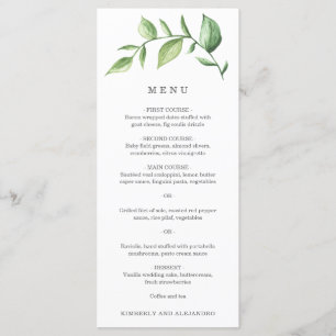 Menú Boda Rústica con Simplicidad y Vegetación Elegante