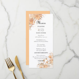 Menú Boda rústica de acuarela floral de otoño