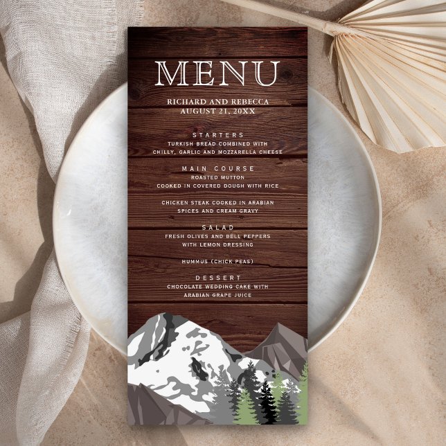Menú Boda Rústica de Bosque de Montaña (Subido por el creador)