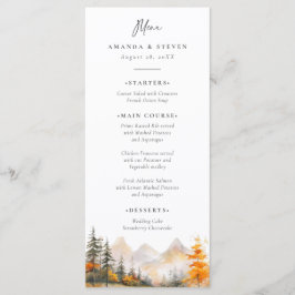 Menú Boda Rústica de Otoño en Bosque de Pinos de Montañ