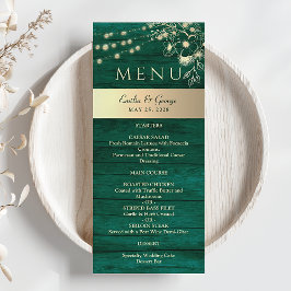 Menú Boda Rústica Verde de Bosque