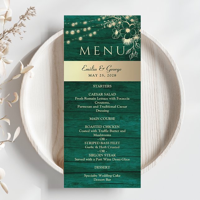 Menú Boda Rústica Verde de Bosque (Subido por el creador)