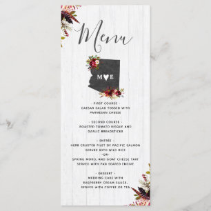 Menú Boda Rústico de destino del estado de Arizona