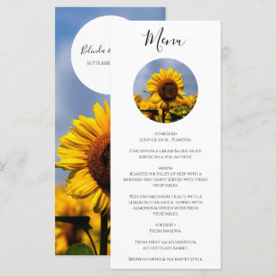Menú Boda Rústico del cielo azul girasol