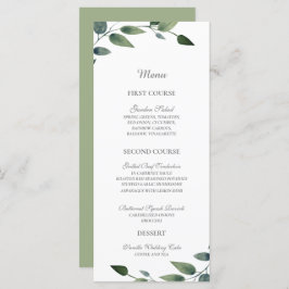 Menú Boda Rústico Geométrico Verde y Oro