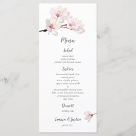 Menú Boda Sakura japonés con flores de cerezo