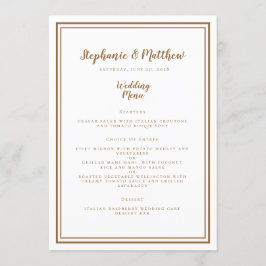 Menú Boda Sencilla Cena Chic Moderna Rustica Marrón