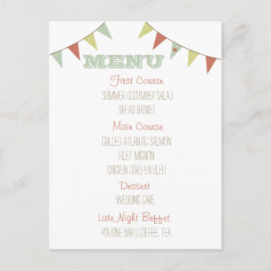 Menú Boda Shabby Chic Bunting