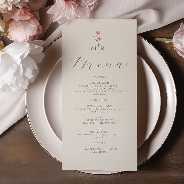 Menú Boda Silvestre Boho Chic (Subido por el creador)