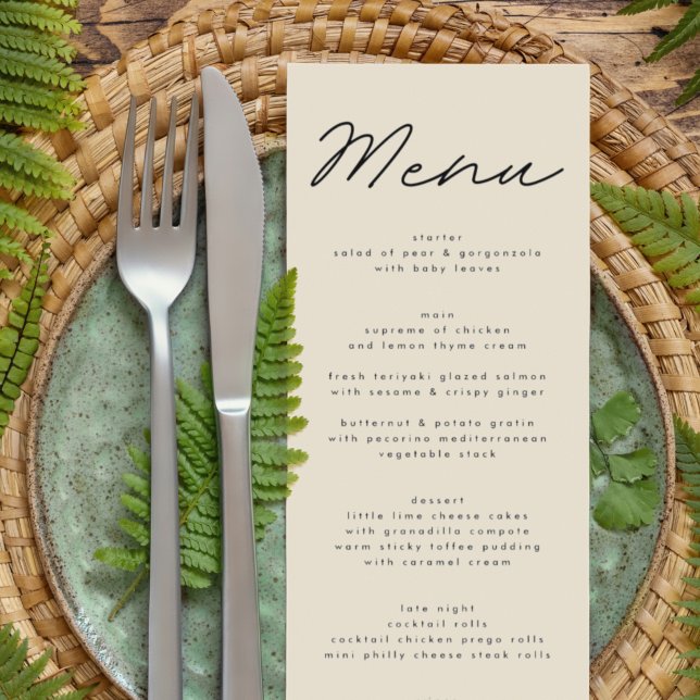 Menú Boda simple en blanco y negro (Subido por el creador)