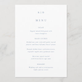 Menú Boda Simple Minimalista Polvo Azul