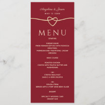 Boda Simple Moderna Elegante Corazón Rojo y Dorado