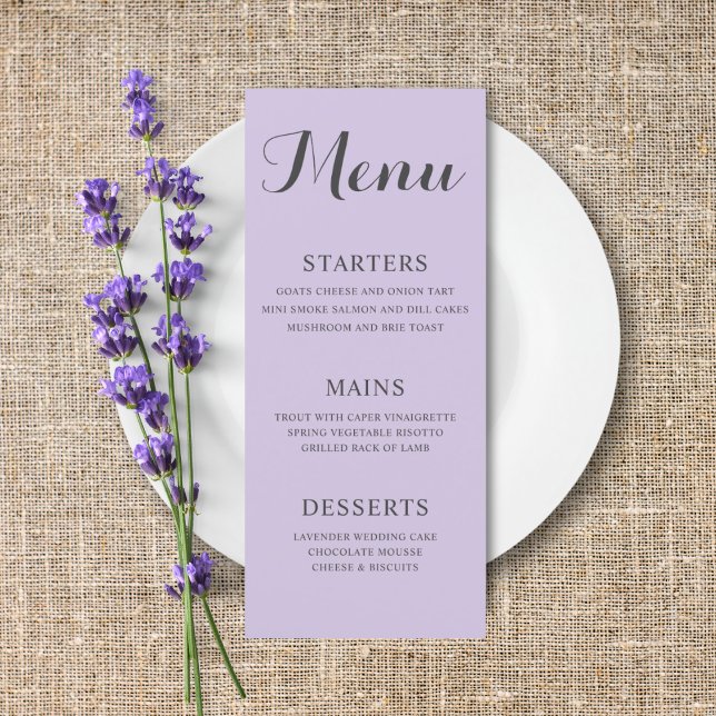 Menú Boda Simple Púrpura (Subido por el creador)