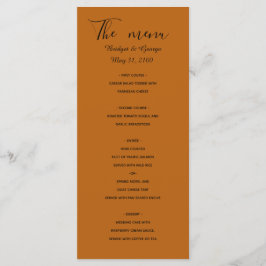 Menú boda simple y minimalista de oro de lujo