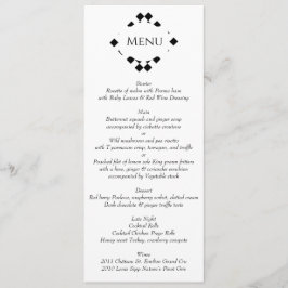 Menú Boda sofisticado en blanco y negro