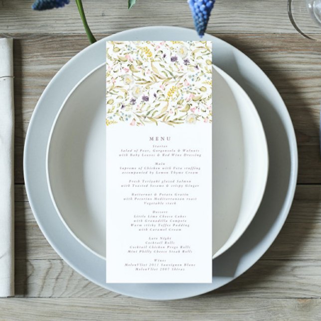 Menú Boda Spring Boho Wildflower Pampas (Subido por el creador)