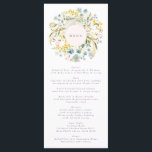 Menú Boda Spring Boho Wildflower Pampas<br><div class="desc">menú delgado para coincidir con la colección *si desea más opciones de papel este diseño se puede transferir a un programa delgado *o para más ayuda póngase en contacto conmigo</div>