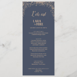 Menú Boda suave azul oscuro