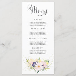 Menú boda Tarjetas Florales de acuarela