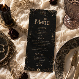 Menú Boda Tarot Espeluznante Negro Gótico