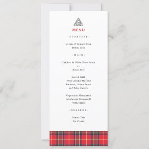 Menú Boda Tartán Plaid Celtic Knot de Escocia