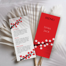 Menú Boda temática de cerezo en flor