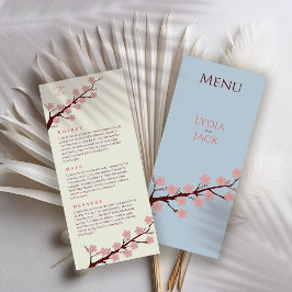 Menú Boda temática de cerezo en flor