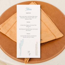 Menú boda temática del desierto de cactus