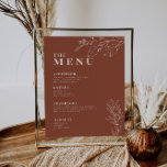 Menú Boda Terracotta Boho con obras de arte florid<br><div class="desc">Este menú se caracteriza por su estilo boho,  sus obras de arte floral,  su terracota y sus colores beige,  con una mezcla de diferentes tipos de letra,  a menudo de diferentes tamaños,  para crear un aspecto único y ecléctico que hace de estos menús una estética natural.</div>