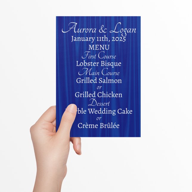 Menú Boda tradicional Royal Blue "Velvet" (Subido por el creador)