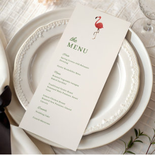 Menú Boda Tropical de Flamenco Rosa Cena