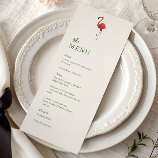 Menú Boda Tropical de Flamenco Rosa Cena (Subido por el creador)