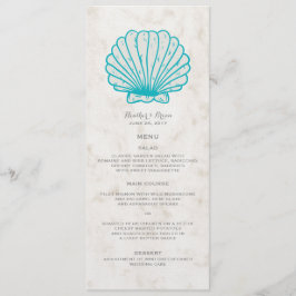 Menú Boda Turquesa Rústico de las Conchas Marinas