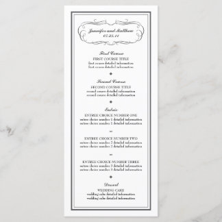 Menú Boda Tuxedo en gris carbón vegetal