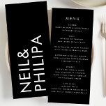 Menú Boda Ultra Moderno Simple Big Bold Names<br><div class="desc">parte de una colección</div>