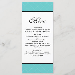 Menú Boda Verde azulado de Tiffany