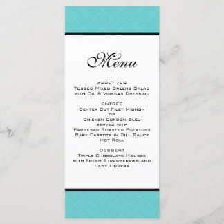 Menú Boda Verde azulado de Tiffany
