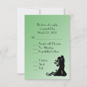 Menú Boda verde clásico Elección RSVP