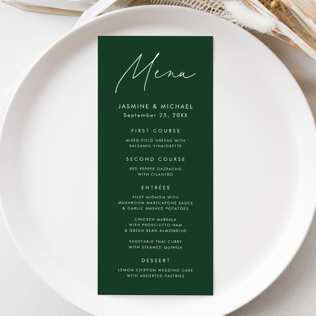 Menú Boda Verde con Letra Moderna (Subido por el creador)