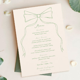 Menú Boda verde de barrido rápido dibujado a mano