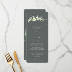 Menú Boda verde de nieve + eucalipto de 4 platos