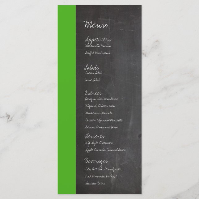 Menú Boda verde de pizarra (Anverso)