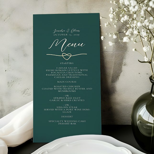Menú Boda verde esmeralda de oro (Subido por el creador)