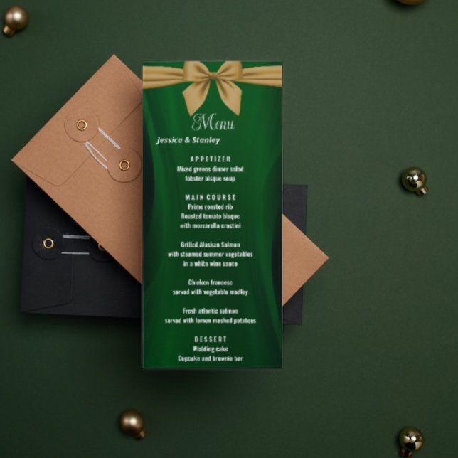 Menú boda verde esmeralda y dorado (Subido por el creador)