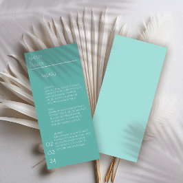 Menú Boda verde minimalista