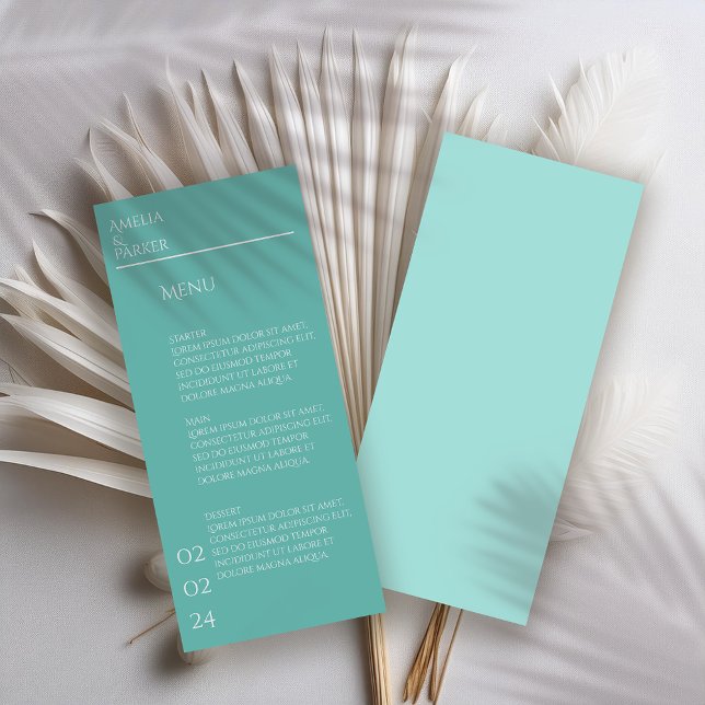 Menú Boda verde minimalista (Subido por el creador)