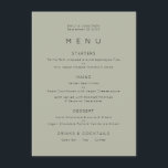 Menú Boda verde pálido simple<br><div class="desc">Sencillo menú Boda verde de salvia pálida. También puede cambiar el estilo de letra y los colores y los colores de fondo en el frente y en la parte posterior si lo desea a través de la opción Click to Personalizar Más adelante.</div>