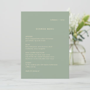 Menú Boda Verde Sage Moderna Simple