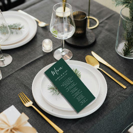 Menú Boda verde y blanco esmeralda