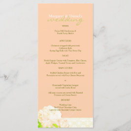 Menú Boda vertical largo Peach Peony